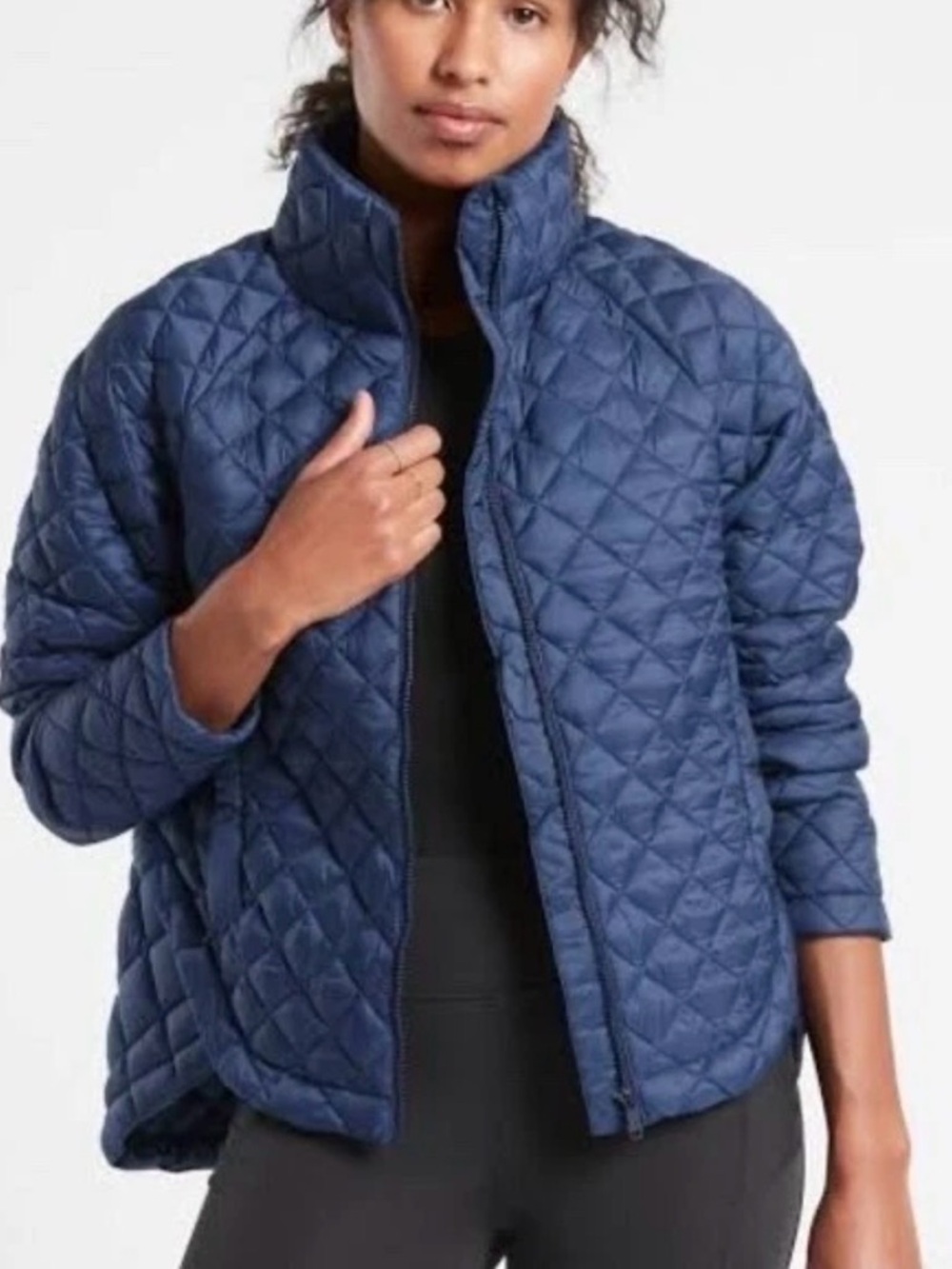 Athleta Quilted Packable Puffer Jacket - Blue